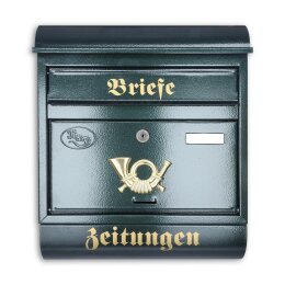 Antiker Briefkasten Postkasten mit Zeitungsrolle Runddach...