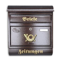 Antiker Briefkasten Postkasten mit Zeitungsrolle Runddach...