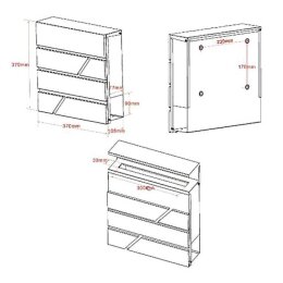 Briefkasten Briefbox ANTHRAZIT RAL 7016 mit 2 Edelstahlblenden Zeitungsfach